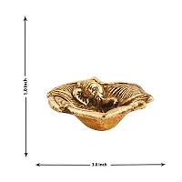 Brass Flower Design Diya Antique With Beautiful Stand For Temple Pooja Room and Home Dandeacute;cor-thumb1