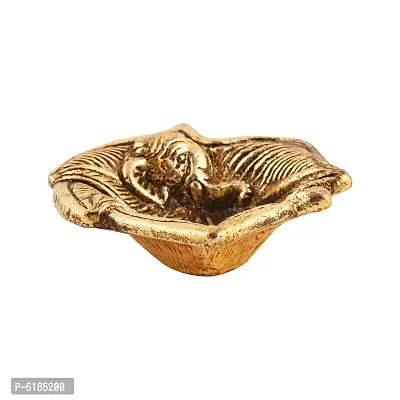 Brass Flower Design Diya Antique With Beautiful Stand For Temple Pooja Room and Home Dandeacute;cor