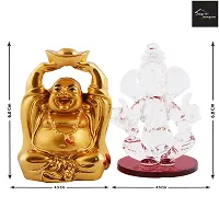 Crystal  Ganesha Idols For Dashboard And Laughing Budha-thumb1