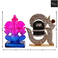 Crystal Ganesh Statue Religious Idol  Showpiece Figurines And Shivling Gold Plated-thumb1