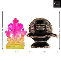 Crystal Ganesh Statue Religious Idol  Showpiece Figurines And Shivling Gold Plated-thumb1