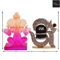 Crystal Ganesh Statue Religious Idol  Showpiece Figurines And Shivling Gold Plated With Stone God Shivling Car Dashboard Idol Lord Shivlinga Handicraft Statue Bhole Baba Spritual Puja Vastu Figurine-thumb1