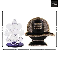 Crystal Ganesh Statue Religious Idol  Showpiece Figurines And Shivling Gold Plated-thumb1