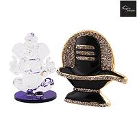 Crystal Ganesh Statue Religious Idol  Showpiece Figurines And Shivling Gold Plated-thumb3