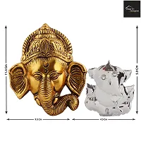 Ganesh Bhagwan Face Ganesha Statue Ganpati Murti For Home Home Office Decor And Sliver Cotting Car Dashboard Idols-thumb1