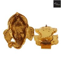 Ganesh Bhagwan Face Ganesha Statue Ganpati Murti For Home Home Office Decor And Gold Cotting Car Dashboard Idols-thumb2