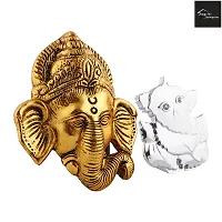 Ganesh Bhagwan Face Ganesha Statue Ganpati Murti For Home Home Office Decor And Sliver Cotting Car Dashboard Idols-thumb3