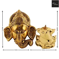 Ganesh Bhagwan Face Ganesha Statue Ganpati Murti For Home Home Office Decor And Gold Cotting Car Dashboard Idols-thumb1