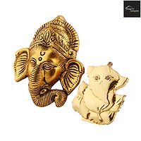 Ganesh Bhagwan Face Ganesha Statue Ganpati Murti For Home Home Office Decor And Gold Cotting Car Dashboard Idols-thumb3