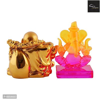 Beautiful  Crystal Ganesh Statue Religious Idol Showpiece Figurines And Laffing Buddha-thumb3