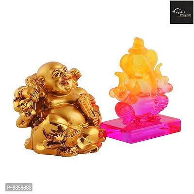 Beautiful  Crystal Ganesh Statue Religious Idol Showpiece Figurines And Laffing Buddha-thumb4
