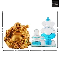 Beautiful  Crystal Lord Ganesha Statue For Home Temple Decoration And Laughing Buddha-thumb1