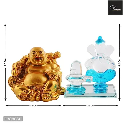 Beautiful  Crystal Lord Ganesha Statue For Home Temple Decoration And Laughing Buddha-thumb2