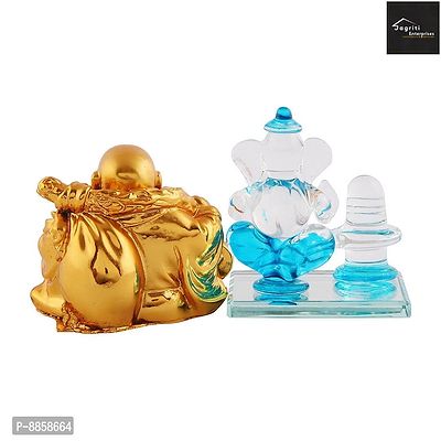 Beautiful  Crystal Lord Ganesha Statue For Home Temple Decoration And Laughing Buddha-thumb3