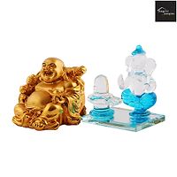 Beautiful  Crystal Lord Ganesha Statue For Home Temple Decoration And Laughing Buddha-thumb3