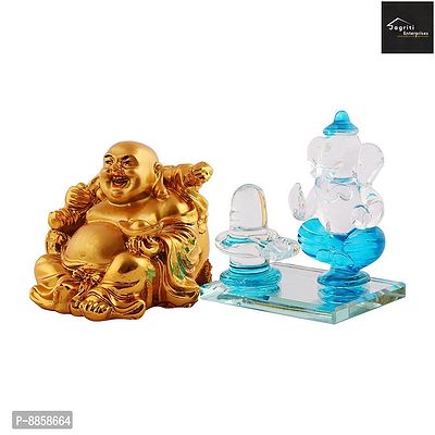 Beautiful  Crystal Lord Ganesha Statue For Home Temple Decoration And Laughing Buddha-thumb4