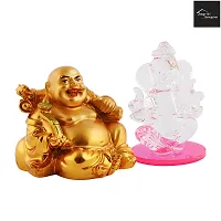 Beautiful  Crystal Ganesh Statue Religious Idol Showpiece Figurines And Laffing Buddha-thumb3