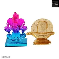 Beautiful  Crystal Ganesh Statue Religious Idol Showpiece Figurines And Shivling Gold Plated-thumb1