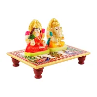 Trendy Lakshmi Ganesh Ji Marble Idol With Choki For Festival And Home Decoration-thumb1