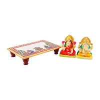 Trendy Lakshmi Ganesh Ji Marble Idol With Choki For Festival And Home Decoration-thumb2