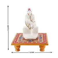 Trendy Italian Marble Saibaba On Marble Sinhasan Idol And Figurine For Home And Pooja Room-thumb3