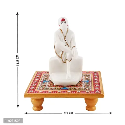 Trendy Italian Marble Saibaba On Marble Sinhasan Idol And Figurine For Home And Pooja Room-thumb4