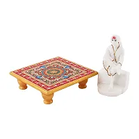 Trendy Italian Marble Saibaba On Marble Sinhasan Idol And Figurine For Home And Pooja Room-thumb2