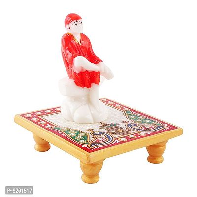 Trendy Italian Marble Saibaba On Marble Sinhasan Idol And Figurine For Home And Pooja Room-thumb2