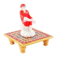 Trendy Italian Marble Saibaba On Marble Sinhasan Idol And Figurine For Home And Pooja Room-thumb1