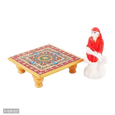 Trendy Italian Marble Saibaba On Marble Sinhasan Idol And Figurine For Home And Pooja Room-thumb3