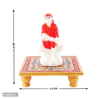 Trendy Italian Marble Saibaba On Marble Sinhasan Idol And Figurine For Home And Pooja Room-thumb4