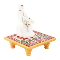 Trendy Italian Marble Saibaba On Marble Sinhasan Idol And Figurine For Home And Pooja Room-thumb1