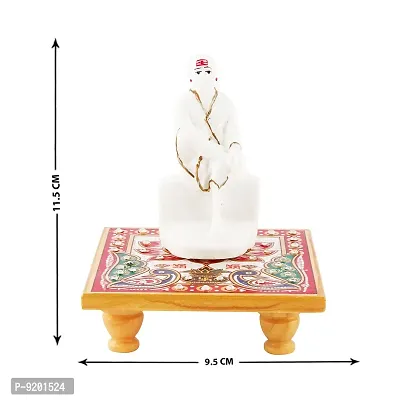 Trendy Italian Marble Saibaba On Marble Sinhasan Idol And Figurine For Home And Pooja Room-thumb4