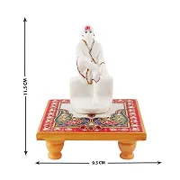 Trendy Italian Marble Saibaba On Marble Sinhasan Idol And Figurine For Home And Pooja Room-thumb3