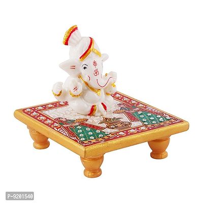 Trendy Italian Marble Ganesh Idols On Marble Sinhasan Idol And Figurine For Home And Pooja Room-thumb2