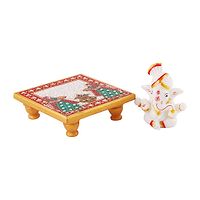 Trendy Italian Marble Ganesh Idols On Marble Sinhasan Idol And Figurine For Home And Pooja Room-thumb2