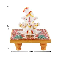 Trendy Italian Marble Ganesh Idols On Marble Sinhasan Idol And Figurine For Home And Pooja Room-thumb3