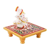 Trendy Italian Marble Ganesh Idols On Marble Sinhasan Idol And Figurine For Home And Pooja Room-thumb1