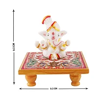 Trendy Italian Marble Ganesh Idols On Marble Sinhasan Idol And Figurine For Home And Pooja Room-thumb3