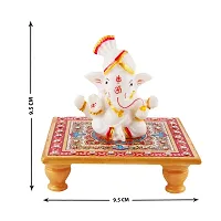 Trendy Italian Marble Ganesh Idols On Marble Sinhasan Idol And Figurine For Home And Pooja Room-thumb3