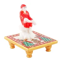 Trendy Italian Marble Saibaba On Marble Sinhasan Idol And Figurine For Home And Pooja Room-thumb1