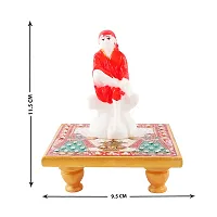 Trendy Italian Marble Saibaba On Marble Sinhasan Idol And Figurine For Home And Pooja Room-thumb3