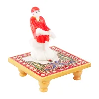 Trendy Italian Marble Saibaba On Marble Sinhasan Idol And Figurine For Home And Pooja Room-thumb1