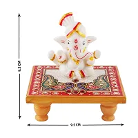 Trendy Italian Marble Ganesh Idols On Marble Sinhasan Idol And Figurine For Home And Pooja Room-thumb3