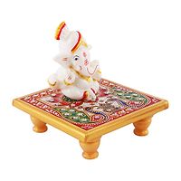 Trendy Italian Marble Ganesh Idols On Marble Sinhasan Idol And Figurine For Home And Pooja Room-thumb1