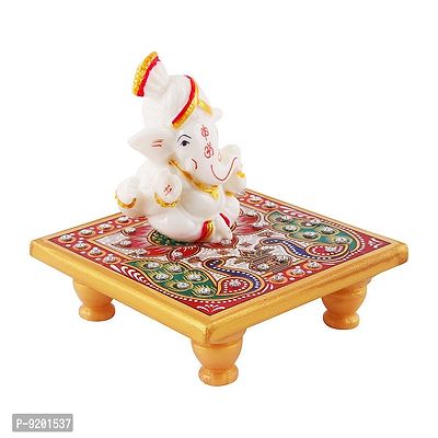 Trendy Italian Marble Ganesh Idols On Marble Sinhasan Idol And Figurine For Home And Pooja Room-thumb2