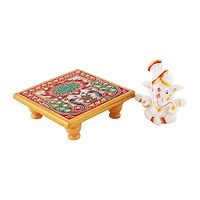 Trendy Italian Marble Ganesh Idols On Marble Sinhasan Idol And Figurine For Home And Pooja Room-thumb2