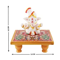 Trendy Italian Marble Ganesh Idols On Marble Sinhasan Idol And Figurine For Home And Pooja Room-thumb3