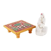 Trendy Italian Marble Saibaba On Marble Sinhasan Idol And Figurine For Home And Pooja Room-thumb2