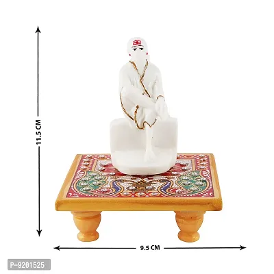 Trendy Italian Marble Saibaba On Marble Sinhasan Idol And Figurine For Home And Pooja Room-thumb4